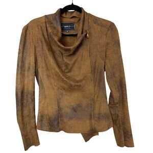 BNCI Brown Asymmetrical Zip-Up Long Sleeve Jacket Size S